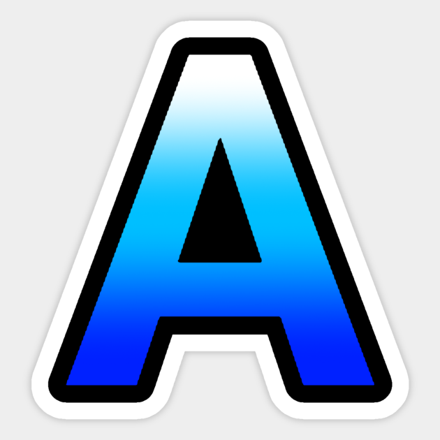 Blue Letter A - Blue - Sticker | TeePublic